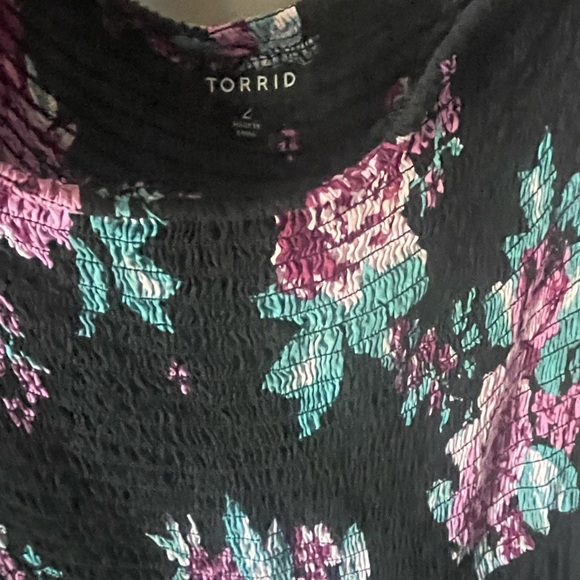 Torrid‎ Black Floral Smocked Maxi Dress Size 2X - Picture 4 of 5